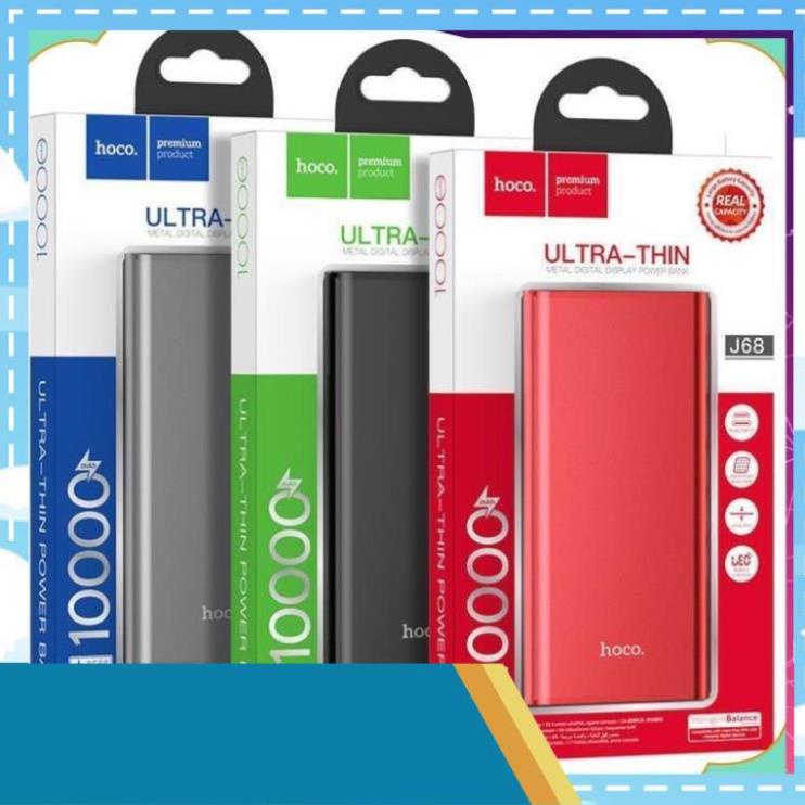 Pin sạc dự phòng Hoco 10000mAh J68  Màn hình kỹ thuật số LED Resourceful Cao cấp bh 12 tháng