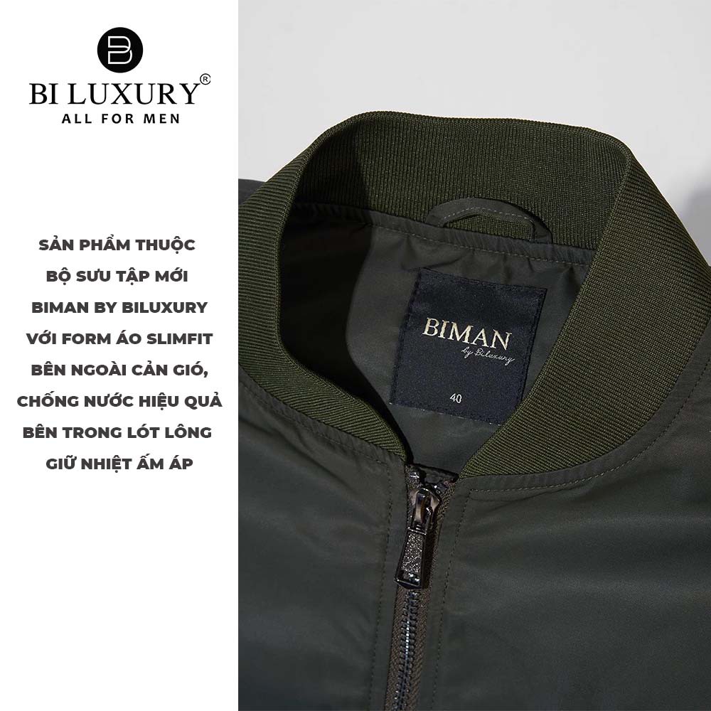 [Mã MABRBI212 giảm 10% đơn từ 99k] Áo khoác nam bomber Biluxury 2 lớp 4AG2T008 chống nước Gore-tex đẳng cấp cản gió tốt