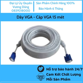 Dây VGA - Cáp VGA 15 mét - 2 đầu chống nhiễu màu xanh - Bảo hành 12 tháng