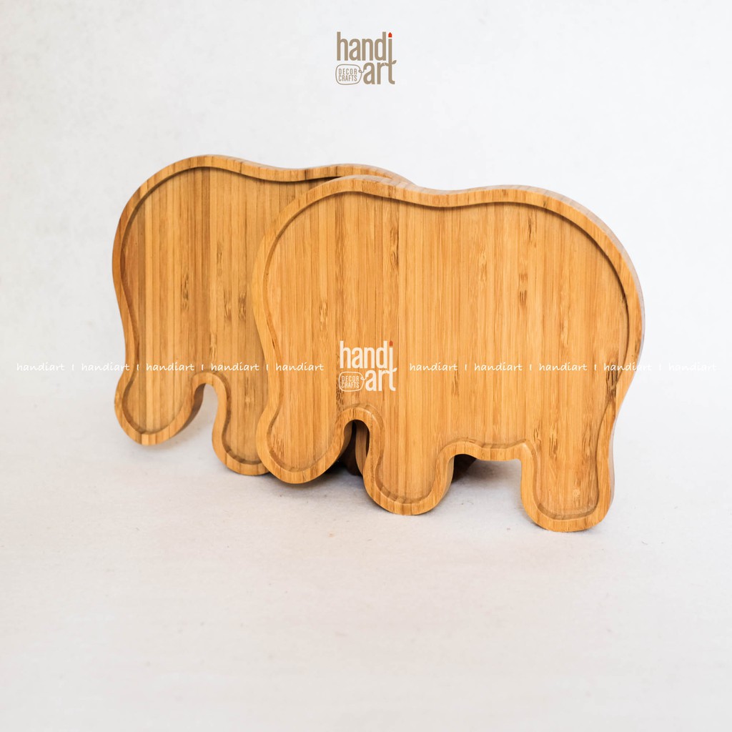 Khay gỗ tre con voi - Khay gỗ tre cho bé - bamboo wooden tray