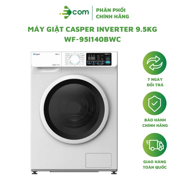 Máy Giặt Casper Inverter 9.5KG WF-95I140BWC Lồng Ngang - Giao Hàng Toà