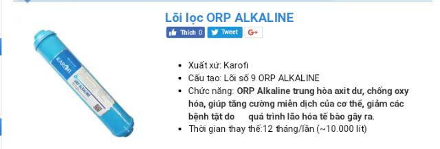 Lõi lọc nước karofi alkaline