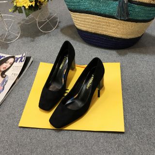 Giầy da lộn nữ gót trụ 9cm