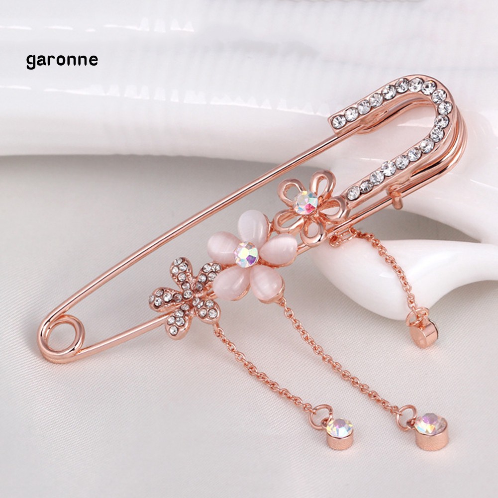 Ghim cài áo hình hoa đính đá sang trọng cho nữ