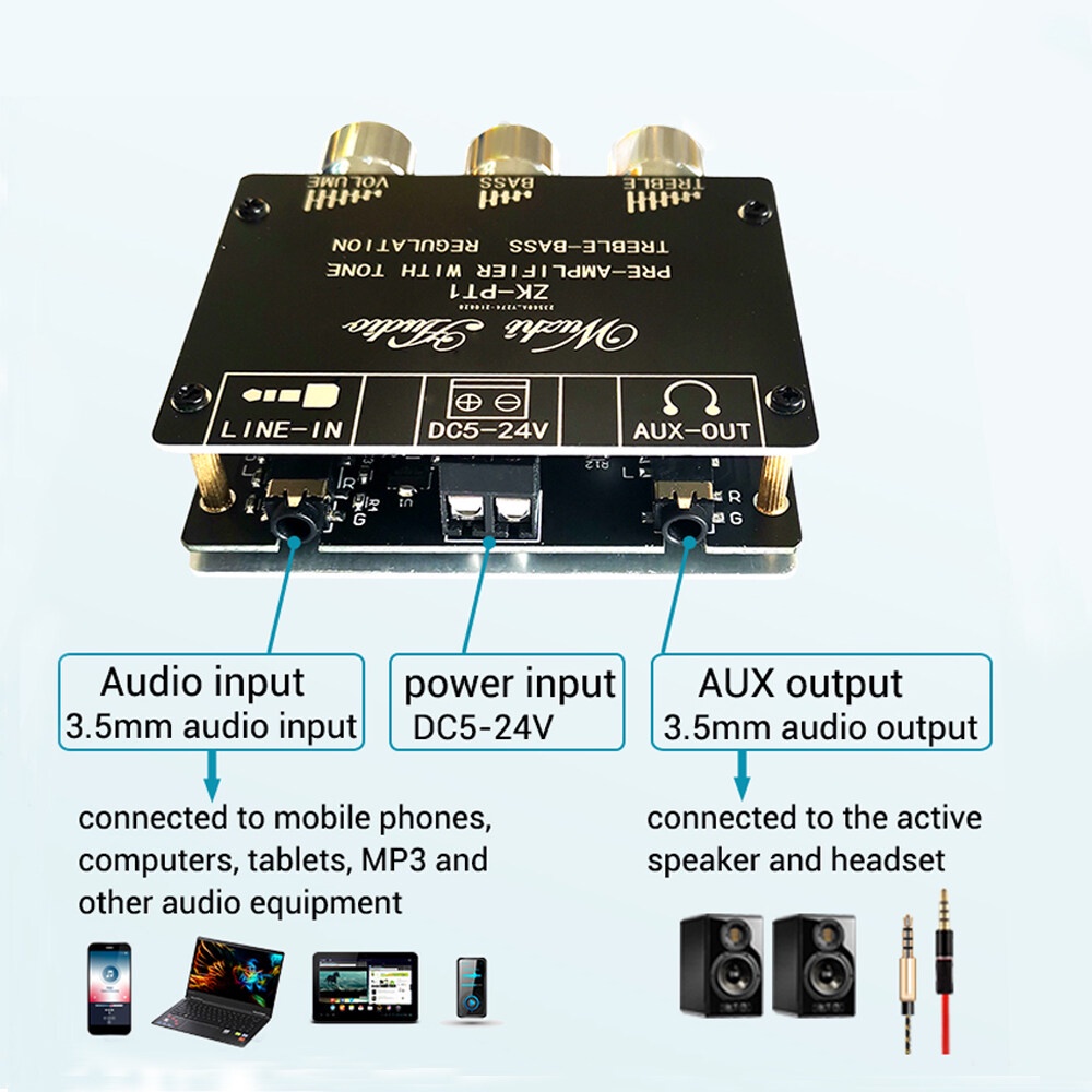 Bộ thiết bị giải mã âm thanh ZIQQUCU ZK-PT1 bluetooth 5.0 2 kênh cao cấp chuyên dụng