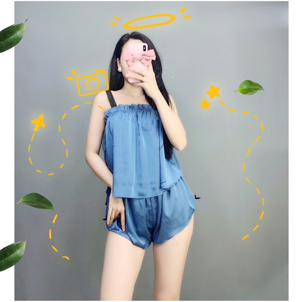 Đồ ngủ nữ sexy bigsize nữ phi lụa cao cấp 2 dây mặc nhà gợi cảm SAMSU FX02 | BigBuy360 - bigbuy360.vn