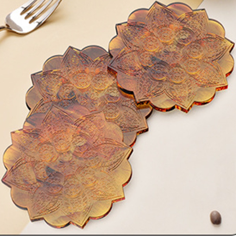 Khuôn silicone làm đế lót ly họa tiết hoa văn mandala diy