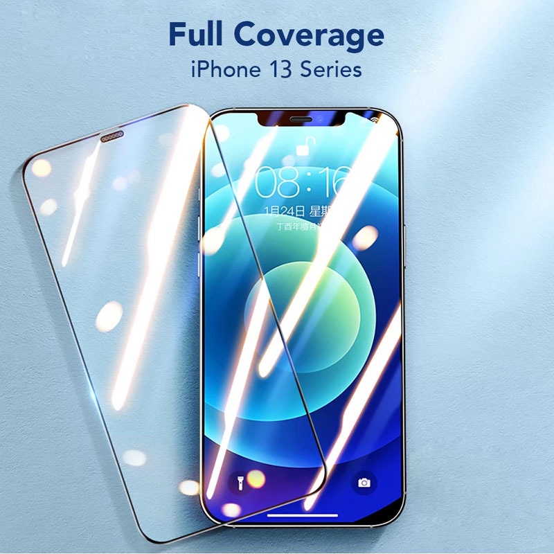 Kính Cường Lực Bảo Vệ Toàn Màn Hình Kèm Phụ Kiện Cho iPhone 14 13 12 11 Pro Max Mini SE 2022