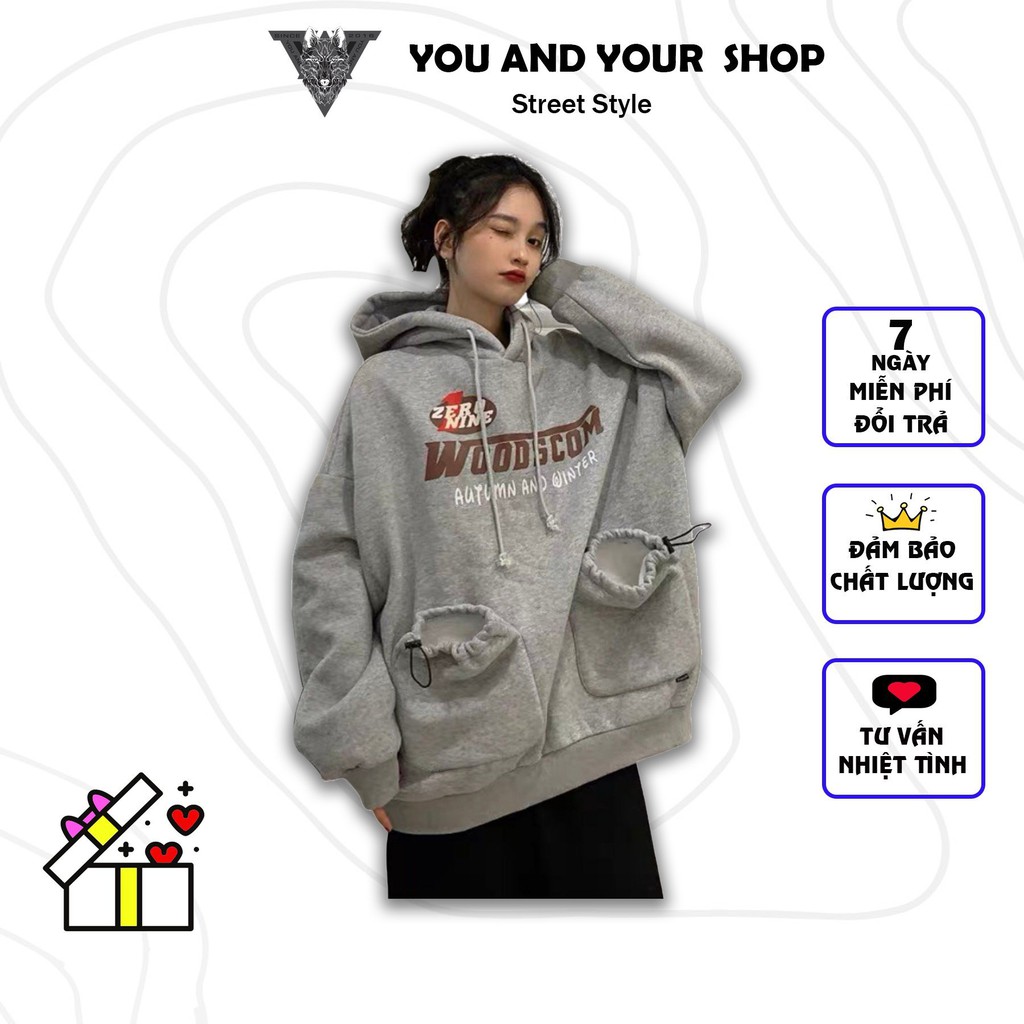 Áo Khoác Nỉ Nam Nữ - Áo Hoodie Lót Nỉ Bông YAYSHOP Dáng Rộng Unisex Hàn Quốc - HD NINE (109)