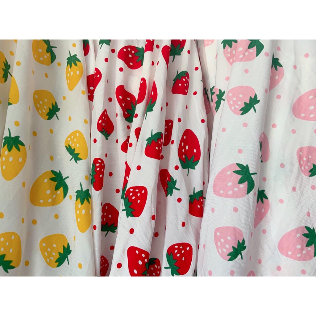 vải đũi xước quả dâu tây to cuống xanh