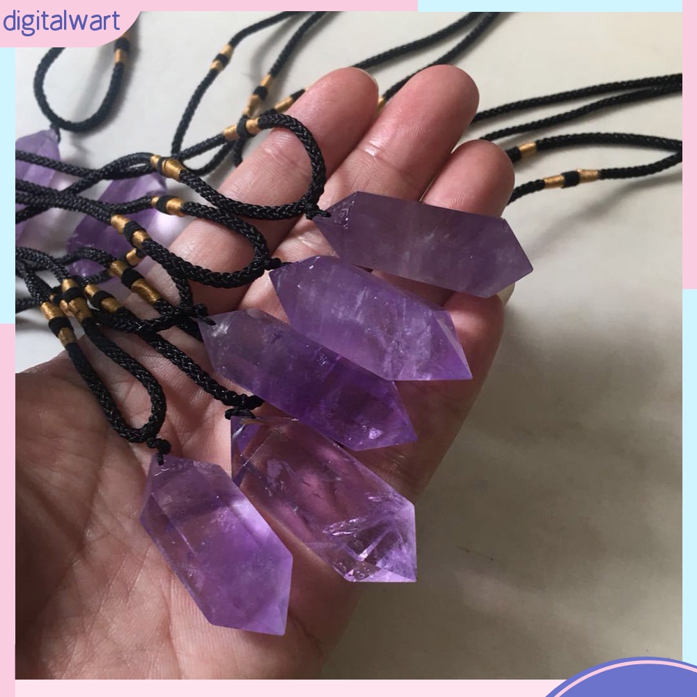 [DG] Vòng cổ Mặt Giả Thạch Anh Tím Đôi Hình Lục Giác Chăm Sóc Sức Khỏe