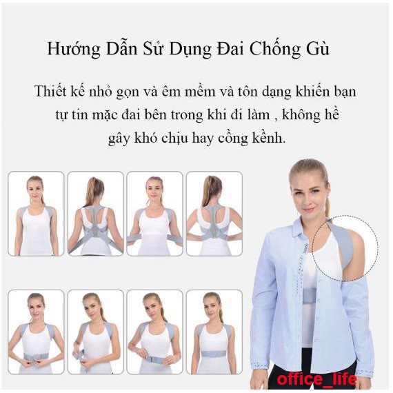 Đai chống gù lưng nẹp nhựa cao cấp cho nam và nữ