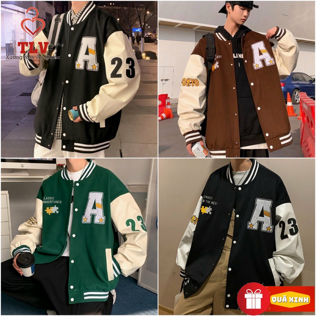 Áo Khoác Nỉ Bomber Chữ A Nam Nữ Unisex Hình Thêu Form Rộng Chất Nỉ Ngoại Có Túi Trong Dày Dặn TLV