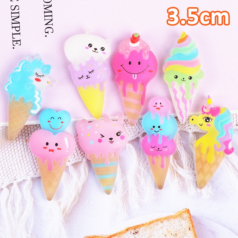 Mô Hình Kem Ốc Quế Cỡ Lớn Ngẫu Nhiên Trang Trí Slime / Ốp Điện Thoại / Kẹp Tóc
