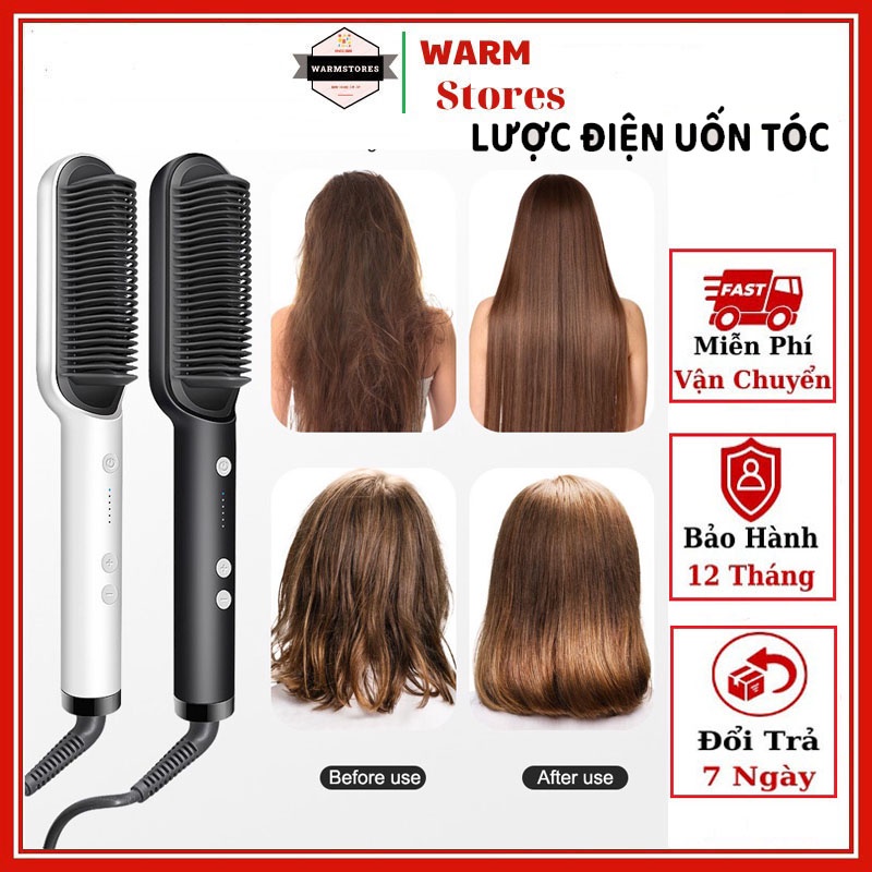 Lược điện chải tóc tạo kiểu uốn thẳng 6 mức chỉnh nhiệt công suất 45w đa năng cao cấp chuyên nghiệp dành cho salon