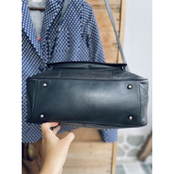 SALE mạnh -  túi si da thật dáng trống vuông hiệu xịn