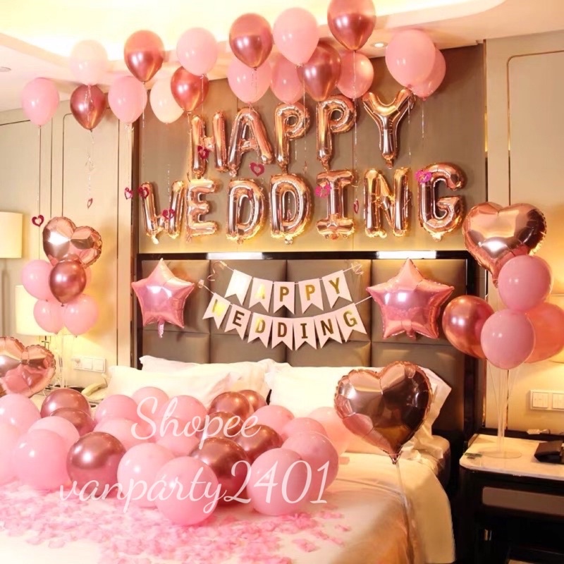 Dây chữ, bóng chữ HAPPY WEDDING, HAPPY ANNIVERSARY, LOVE, MARRY ME, I LOVE YOU trang trí tiệc cưới, hỏi, ngày kỉ niệm…