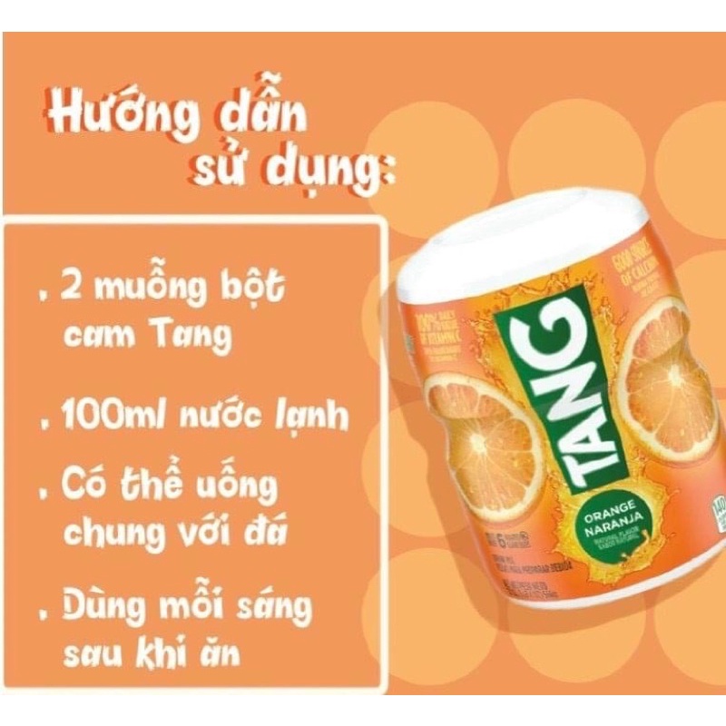 Bột cam tươi Tang nguyên chất cung cấp Vitamin C của Mỹ