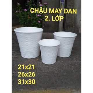 Chậu mây đan 2 lớp