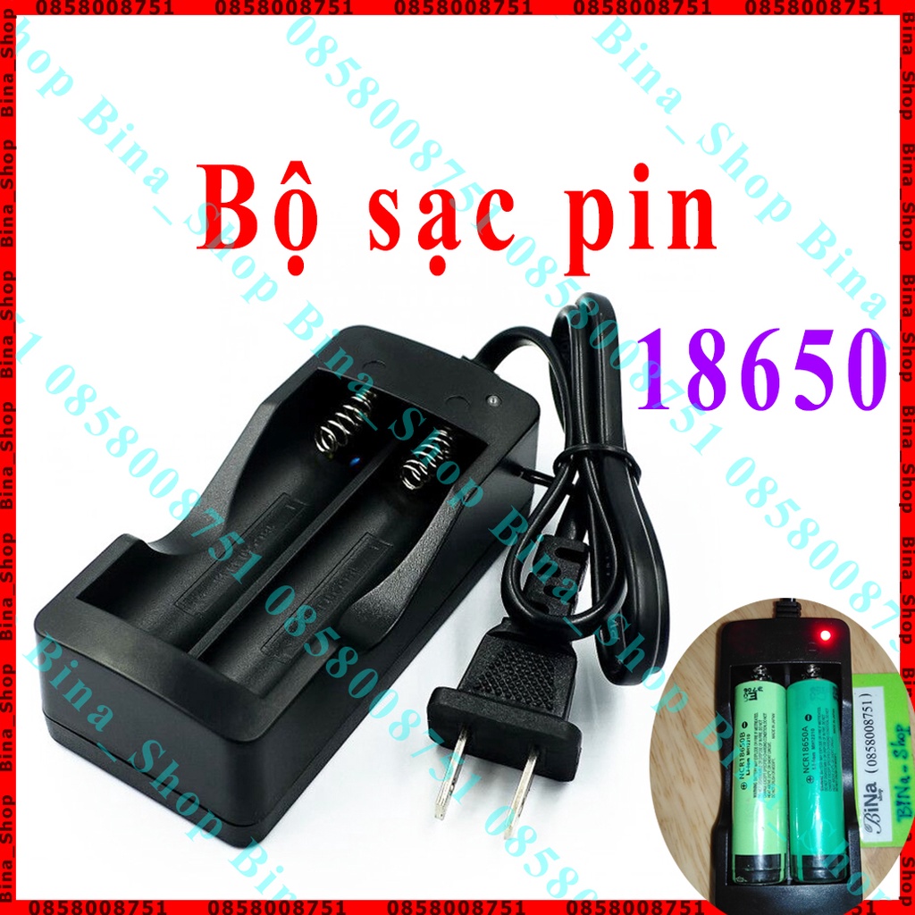 Bộ sạc pin 18650 2 khe tự ngắt khi đầy Box sạc 2 cell pin tiện dụng