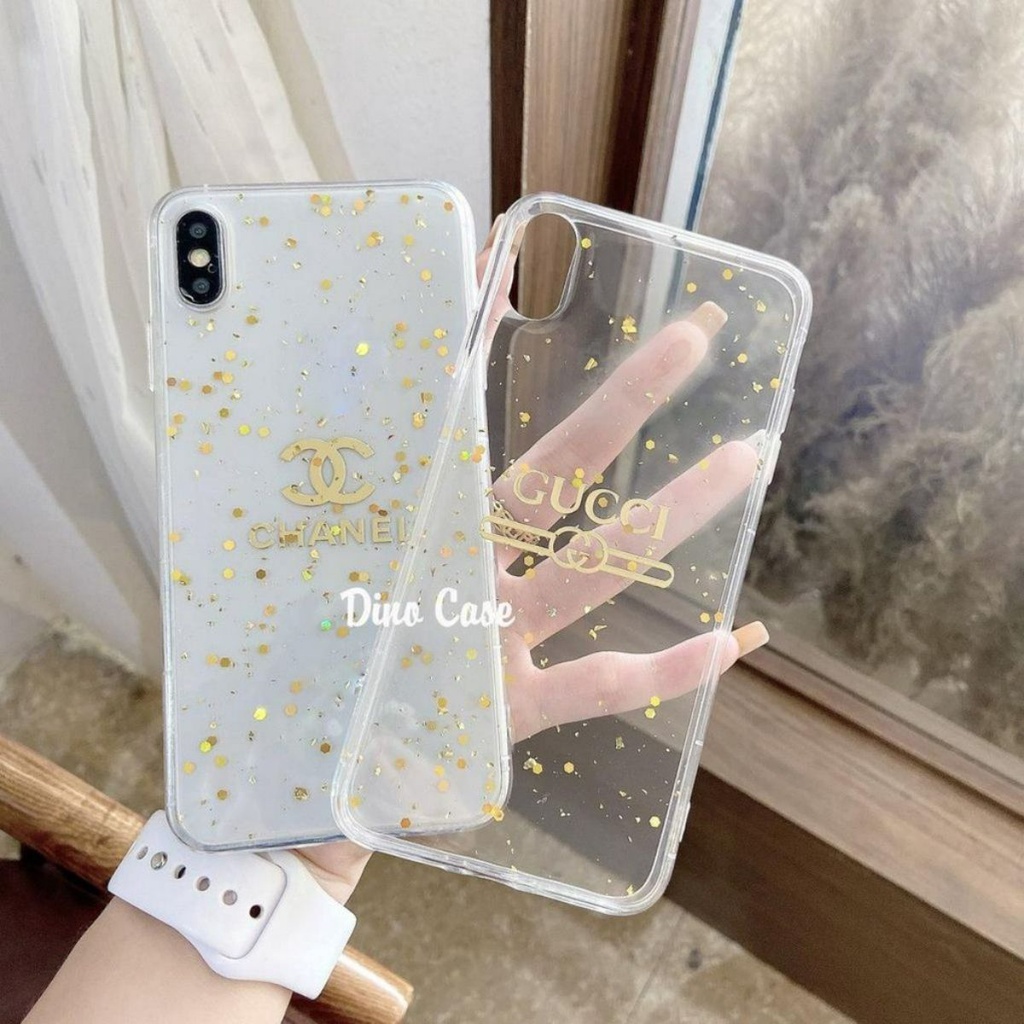 Ốp lưng Iphone kim tuyến L v Di or Guci Chanell 7plus/8plus/x/xs/11/11promax/12/12promax - Dino Case