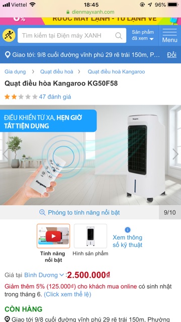 Quạt điều hòa Kangaroo KG50F58