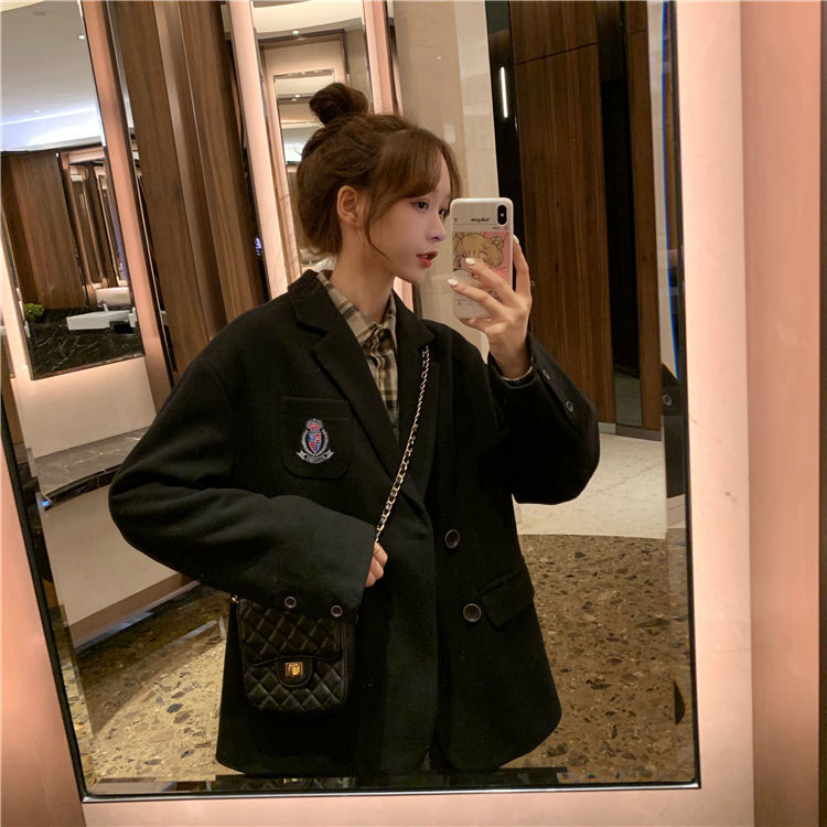 Áo Blazer New College Casual Students Loose Drape Long-sleeved Suit Jacket Women