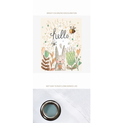 Rèm che nhà tắm bằng polyester chống nước họa tiết thỏ hoạt hình xinh xắn