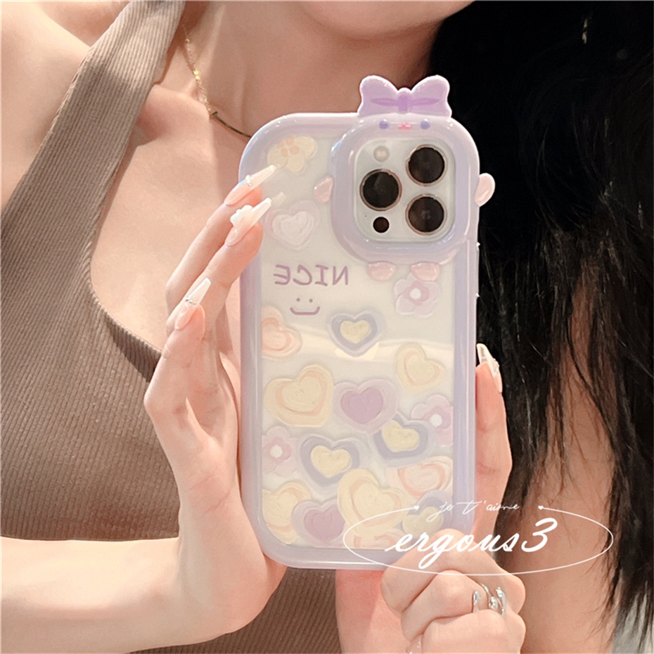 Ốp Điện Thoại Mềm Họa Tiết Trái Tim Nhiều Màu Sắc Cho iPhone 14 13 12 11 Pro Max SE2020 X XR Xs Max 7 8 6 6s Plus