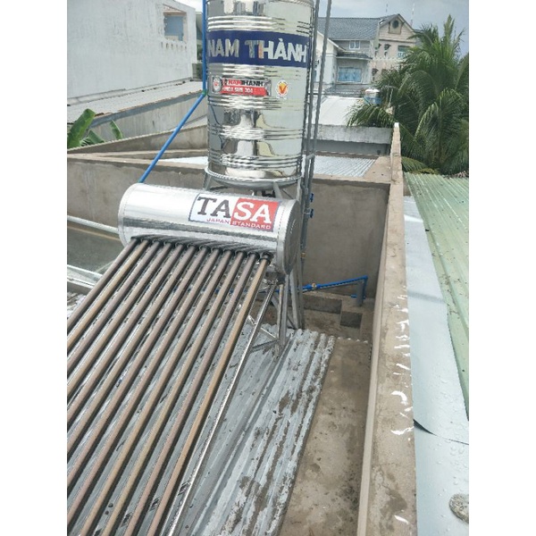 Trọn bộ Máy nước nóng năng lượng mặt trời (nlmt): máy + bồn lạnh + vòi nóng lạnh (khảo sát và lắp đặt tại An Giang)
