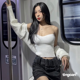 TINGOAN® - Áo len xù cardigan croptop tặng kèm quây len trắng WAY 2 SEXY SET/WH PHIÊN BẢN MỚI NHẤT T2.2025
