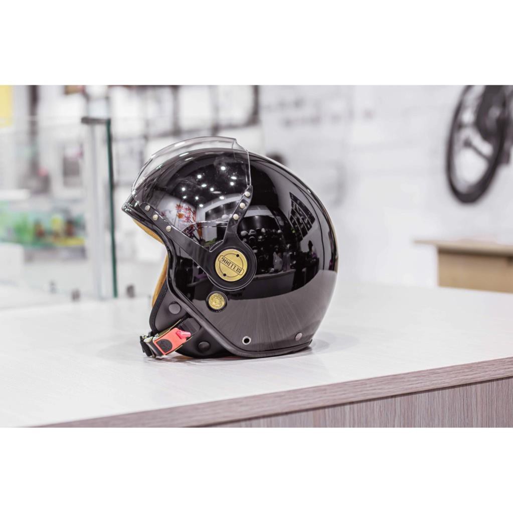 MŨ BẢO HIỂM 3/4 BULLDOG POM [TẶNG KÈM KHÓA SỐ ĐA NĂNG]_Phuotarmor