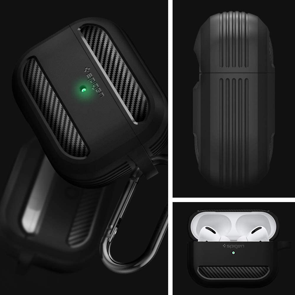 Vỏ Ốp Bảo Vệ AirPods Pro Spigen Rugged Armor [Kèm Móc Khoá]