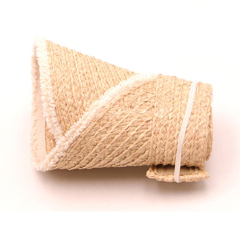 Mũ Rơm Chống Nắng Rộng Vành Hở Chóp Có Thể Gập Lại Trang Trí Cá Tính Cho Nữ Ha