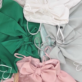 SET ÁO BABYDOLL NƠ XỐP MÀU PASTEL