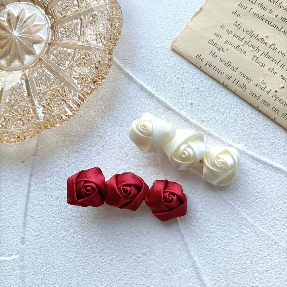 Kẹp Tóc Hình Hoa Hồng Chất Liệu Satin Thời Trang Cho Nữ