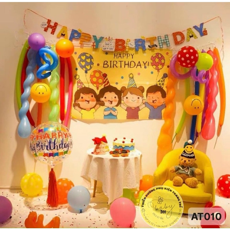 Set bong bóng tròn, dài trang trí tiệc sinh nhật cho bé nhiều mẫu AT - Baby Bee