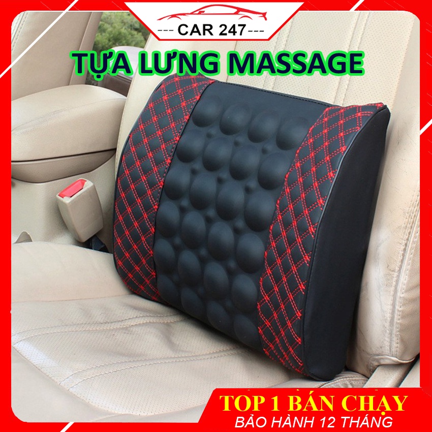 Tựa Lưng Ô Tô - Tựa Lưng Massage Xài Điện Tẩu 12V – Có Kèm Remote Điều Khiển Độ Rung