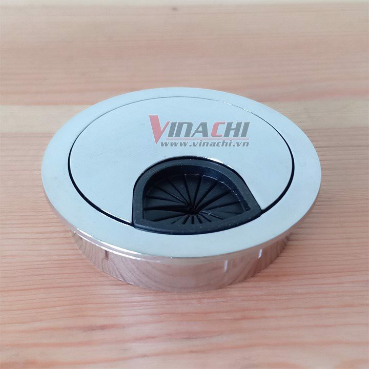 Nắp Luồn Dây Điện Tròn Inox Dùng Cho Bàn Làm Việc Văn Phòng, Thiết Kế Thông Minh (1 Cái)