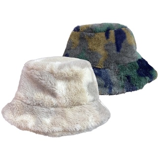 Nón tai bèo neenee lông phối màu lạ mắt fur bucket hat