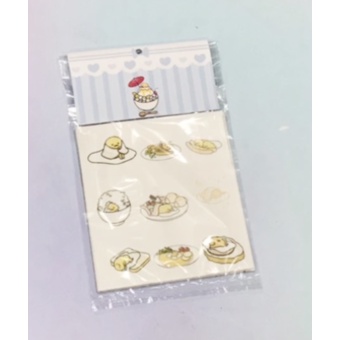 set 6 sticker washi trứng lười S6W36 cute dễ thương hoạt hình ko bế 10x10cm