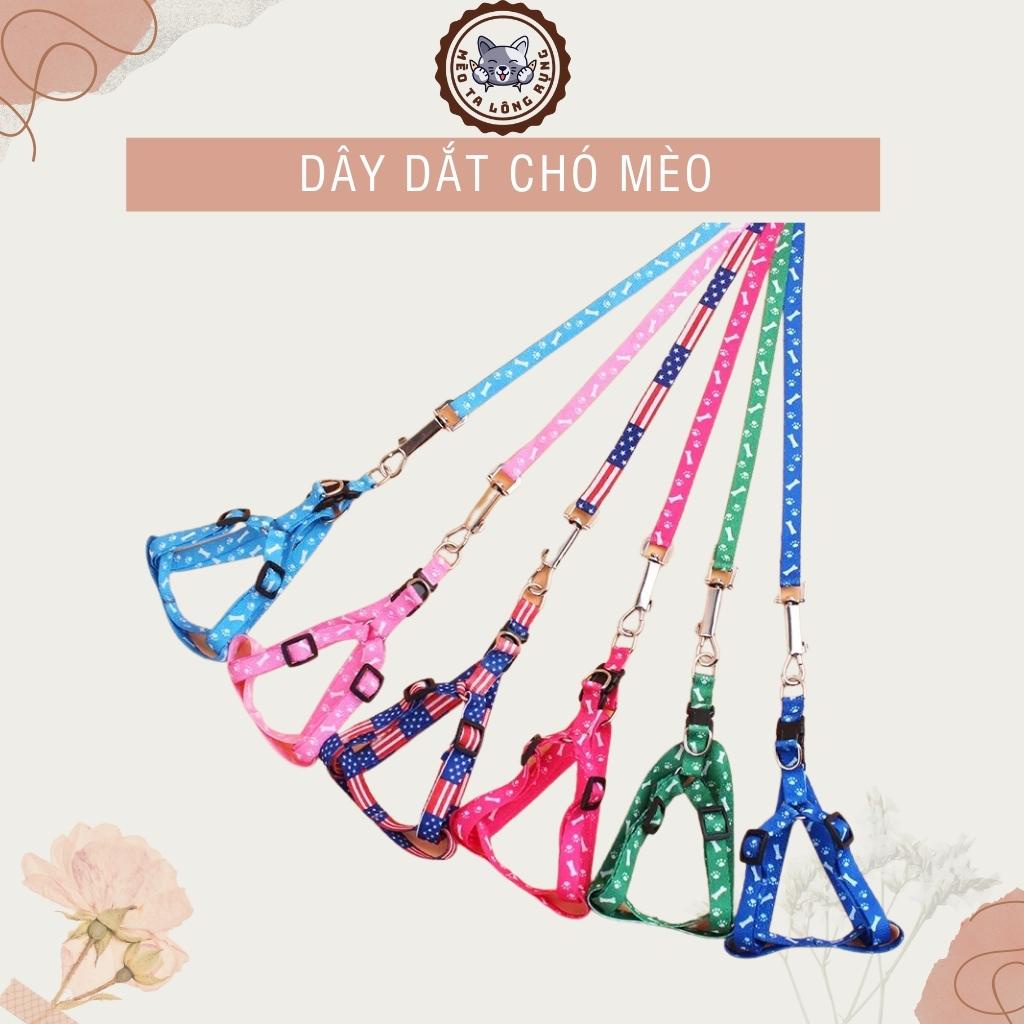 Dây xích chó, dây dắt chó, dây dắt mèo nhiều màu sắc dành cho thú cưng dưới 7kg