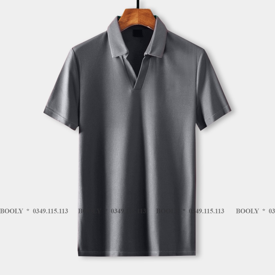 Áo Polo Nam Cổ V BOOLY thun basic cộc tay vải thun lạnh co giãn 4 chiều - chuẩn form