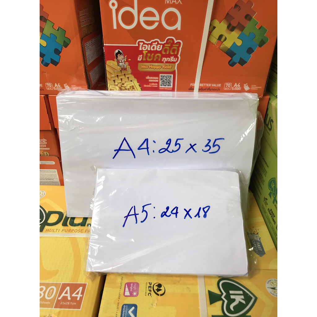 Bao thư Trắng A4 A5  không keo 80gsm - đủ các kích cỡ BIGSUKA