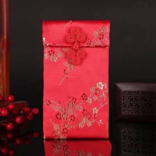 Bao Lì Xì Vải Gấm Hoa Mai Nút Kết | Sang Trọng và Thành Ý !