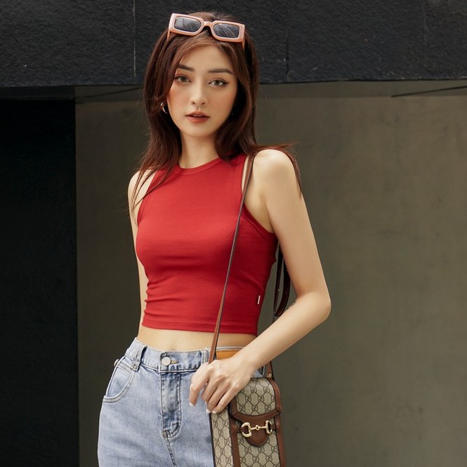 [Mã WABRME99 giảm 10% đơn 99K] Áo dệt kim ba lỗ croptop Yula [Méo Shop]