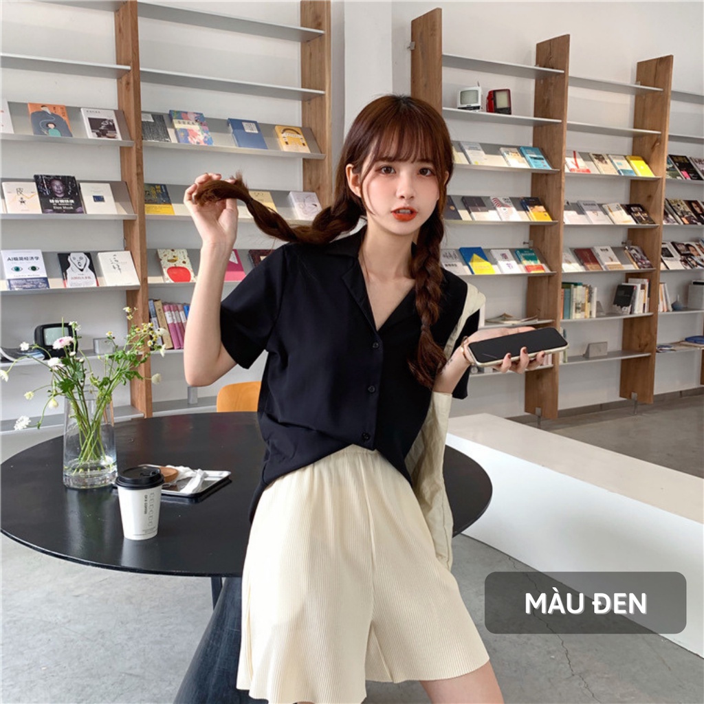 Áo sơ mi nữ tay ngắn Giá Xưởng form rộng unisex style Ulzzang Girls, áo cuban shirt cho hè 2023 - (SMV)