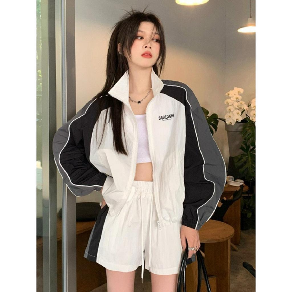 Áo Khoác Dù Nữ Cổ Đứng Form Croptop Phối Màu Siêu Xinh - ĐĂNG QUANG CLOTHER