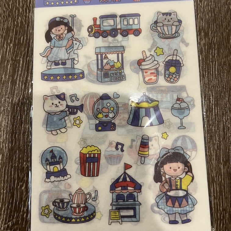 Sticker set 4 tấm dán hình ngộ nghĩnh trang trí đồ vật, sổ tay cho bé cực xinh, bé nào cũng mê tít