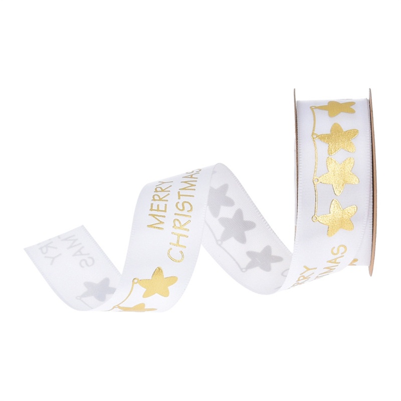 Cuộn Dây Ruy Băng Polyester In Họa Tiết Giáng Sinh DIY